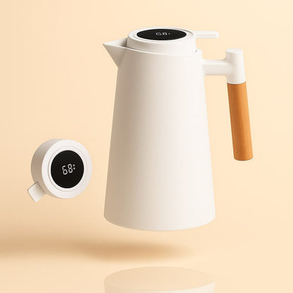Thermoskan met temperatuurweergave | Isolatiekan 1 liter voor koffie & thee | Heatina