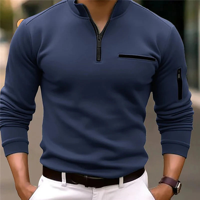 Made Gents |  Luxe Quarter-Zip Polo | 50% Korting!