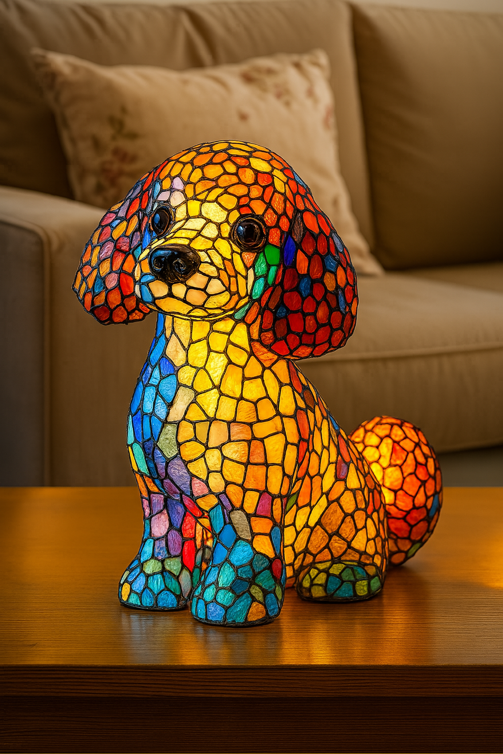 Kiki - Bunte Glas-Hundelampe mit magischem Flair