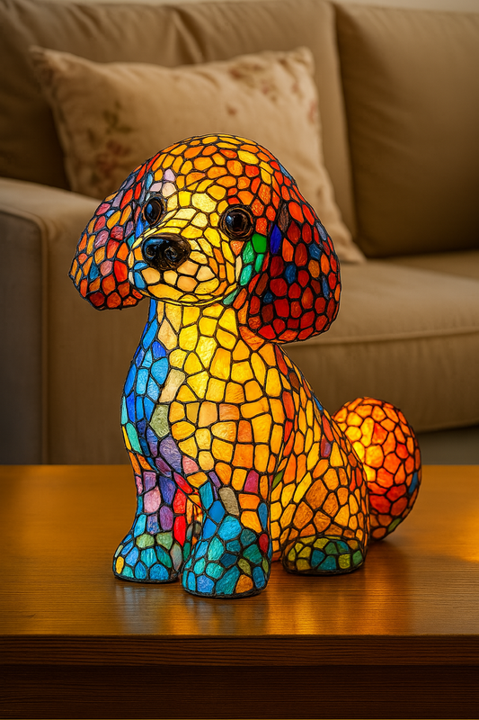 Kiki - Bunte Glas-Hundelampe mit magischem Flair