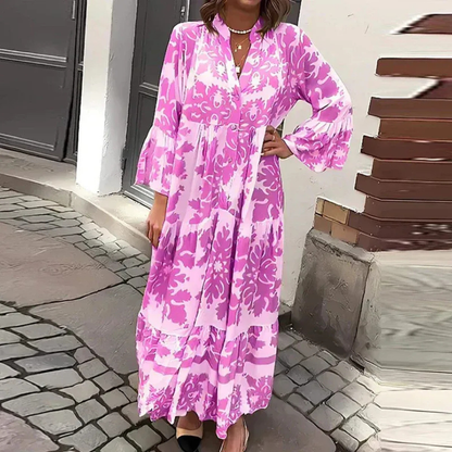 Tilda | Damen Midikleid Langarm Midi Boho