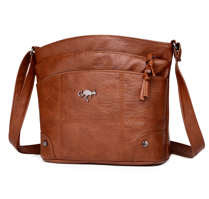Authentische Vintage-Leder-Schultertasche mit reicher Patina und zeitlosem Stil