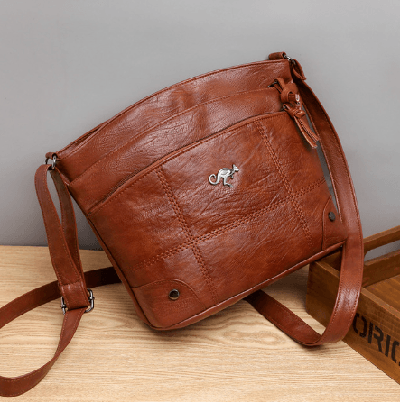Authentische Vintage-Leder-Schultertasche mit reicher Patina und zeitlosem Stil
