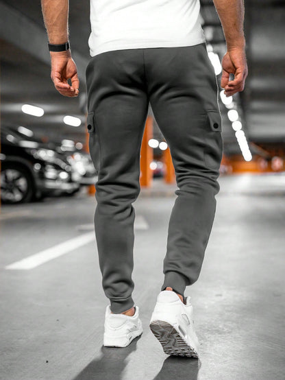 Men's Cotton Blend Cargo Joggers Slim Fit Casual Spring