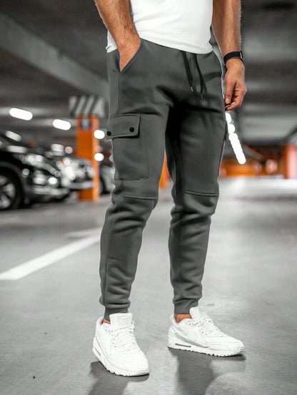 Joggingbukser herre bomuld polyester cargo slim fit sommer