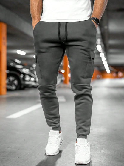 Joggingbukser herre bomuld polyester cargo slim fit sommer
