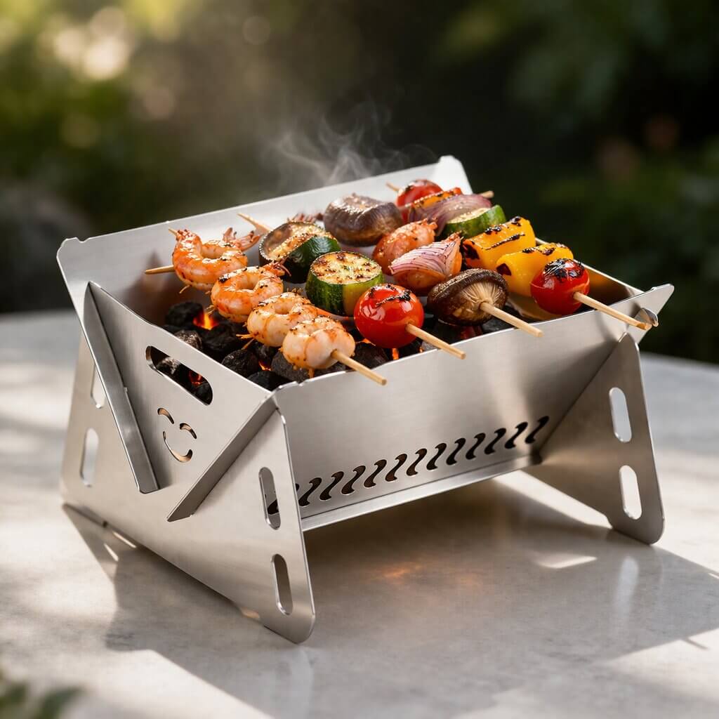 Tragbarer Holzkohlegrill | Kohlegrill für Garten, Camping & Outdoor | Grillstahl