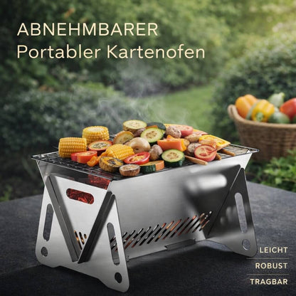 Tragbarer Holzkohlegrill | Kohlegrill für Garten, Camping & Outdoor | Grillstahl
