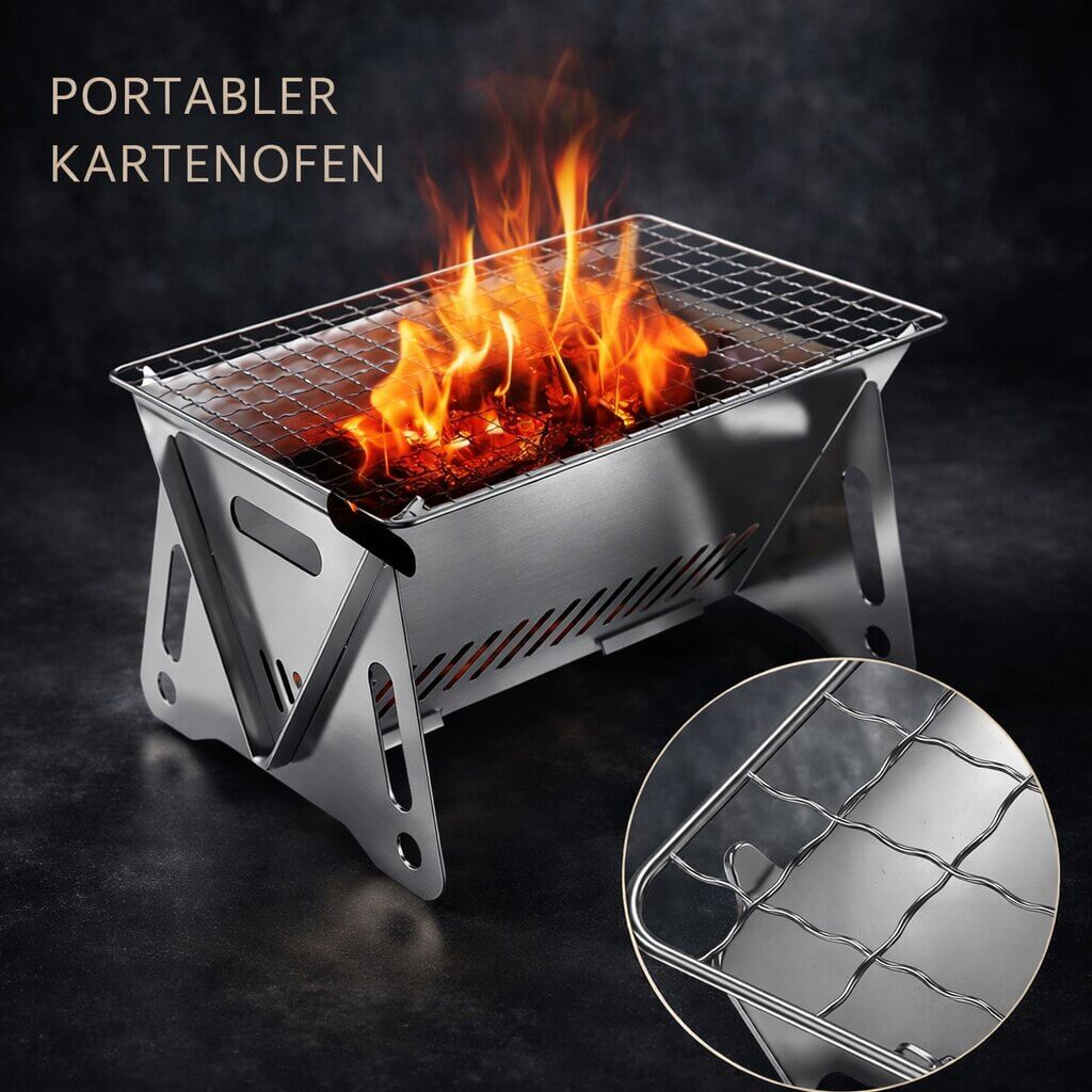 Tragbarer Holzkohlegrill | Kohlegrill für Garten, Camping & Outdoor | Grillstahl