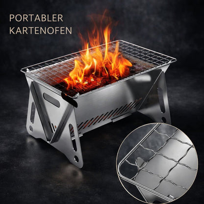Tragbarer Holzkohlegrill | Kohlegrill für Garten, Camping & Outdoor | Grillstahl