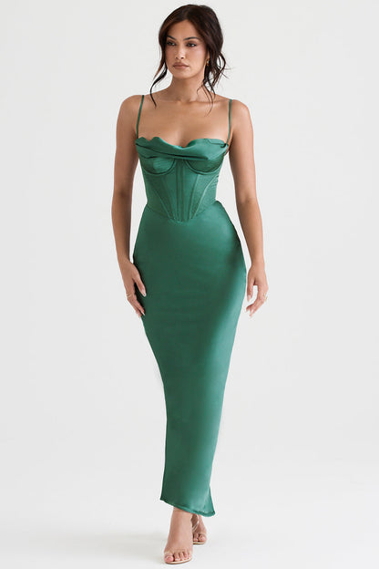 Trendy Korset Maxi Sukienka - Isabella-Czarny-XS-Trend Polska