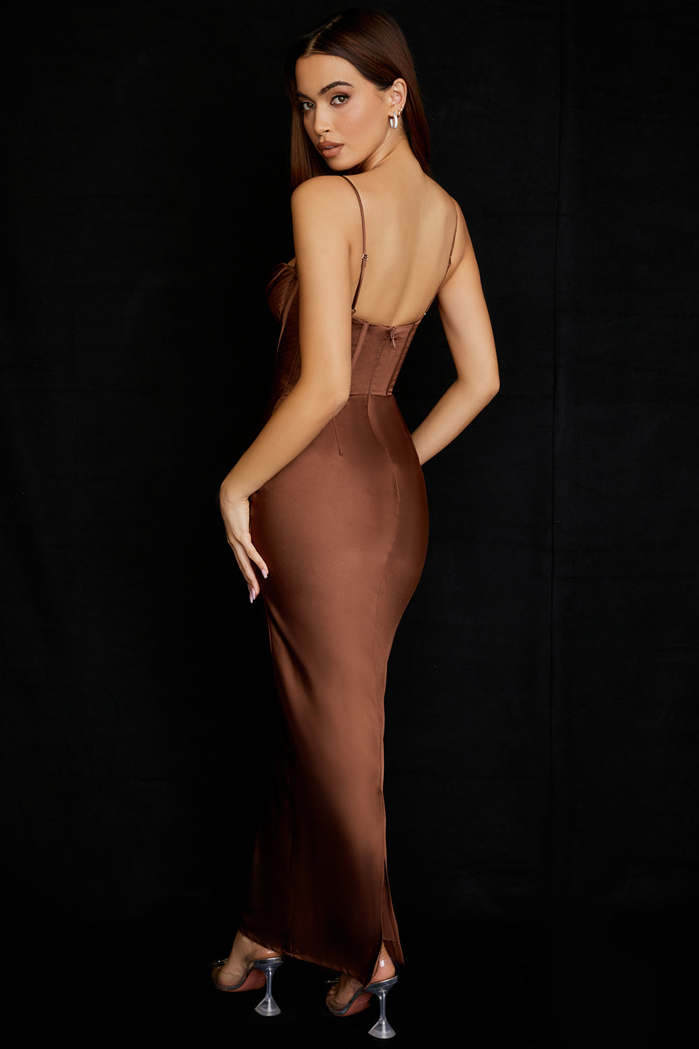 Trendy Korset Maxi Sukienka - Isabella-Czarny-XS-Trend Polska