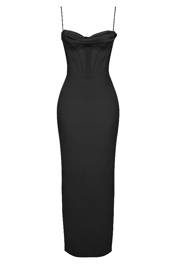 Trendy Korset Maxi Sukienka - Isabella-Czarny-XS-Trend Polska