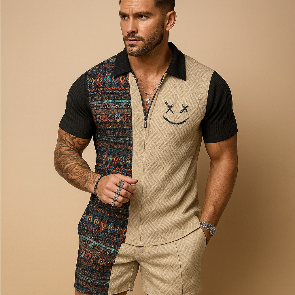 Ensemble Décontracté Homme | Polo Vintage et Short Léger pour Été Stylé 1