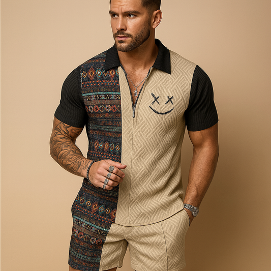 Ensemble Décontracté Homme | Polo Vintage et Short Léger pour Été Stylé 1