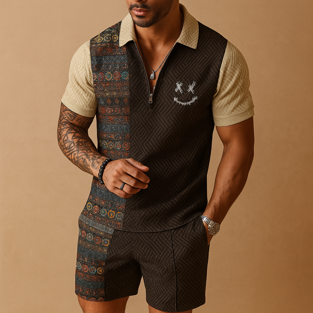 Ensemble Décontracté Homme | Polo Vintage et Short Léger pour Été Stylé 4