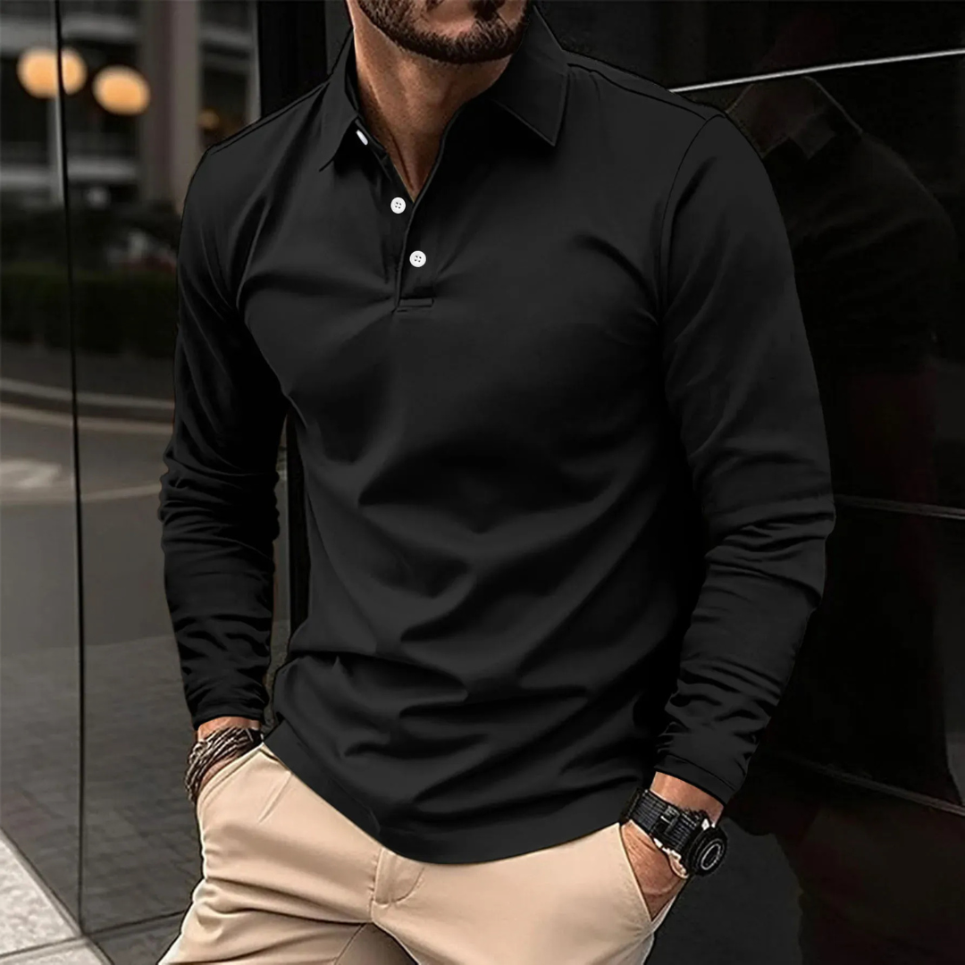 Udo | Herren Klassisches Langarm Poloshirt