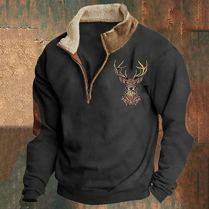 Grzegorz – Sweter z detalami jelenia
