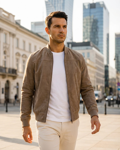 Adrian – Zamszowa kurtka bomber premium