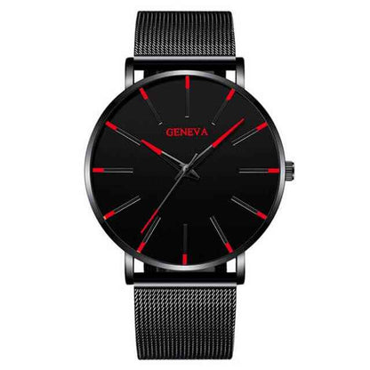GENEVA | Montre d'affaires ultra-mince pour hommes – sobre, professionnelle et légère
