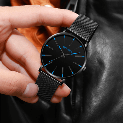 GENEVA | Montre D'affaires Ultra-mince pour Hommes Acier