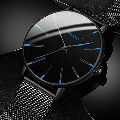 GENEVA | Montre d'affaires ultra-mince pour hommes – sobre, professionnelle et légère