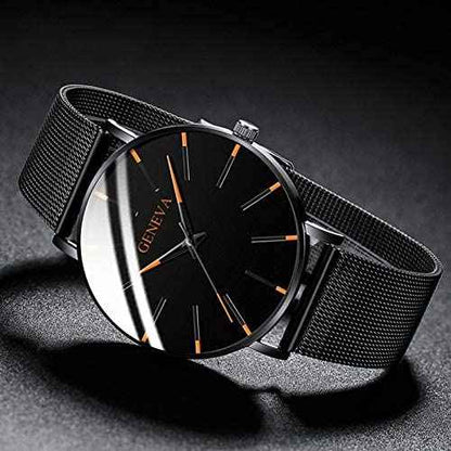 GENEVA | Montre d'affaires ultra-mince pour hommes – sobre, professionnelle et légère