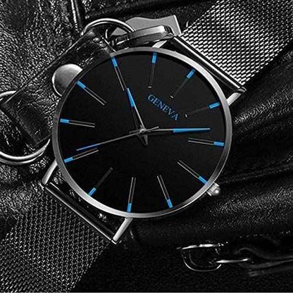 GENEVA | Montre d'affaires ultra-mince pour hommes – sobre, professionnelle et légère