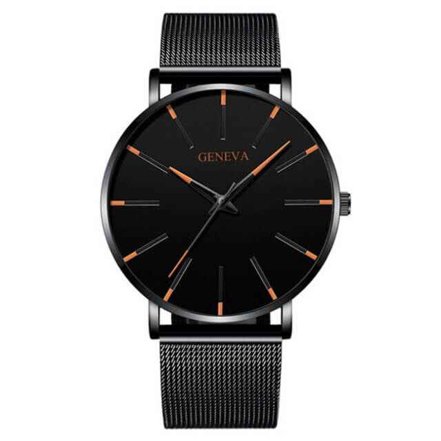 GENEVA | Montre d'affaires ultra-mince pour hommes – sobre, professionnelle et légère