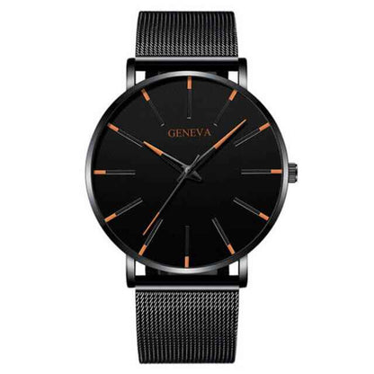 GENEVA | Montre d'affaires ultra-mince pour hommes – sobre, professionnelle et légère