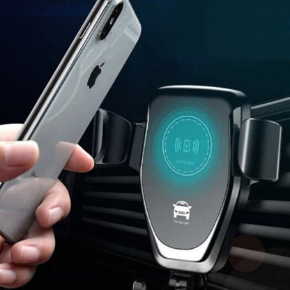 Universal Wireless Qi Fast Charging Air Vent Phone Holder Black