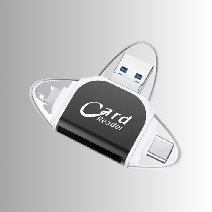 4-in-1 Kartenleser mit Multi-Interface - SD, Micro SD, USB, Type-C