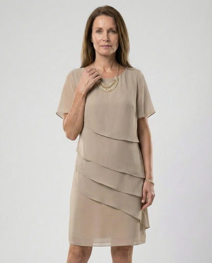 Drune - Damen Elegantes Schlankmachendes Kleid, Figurbetont & Feminin Geschnitten