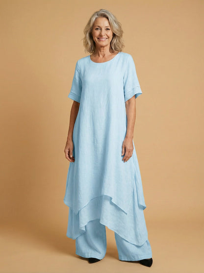 Azares | Lockeres Sommerkleid mit modernem Stufendesign