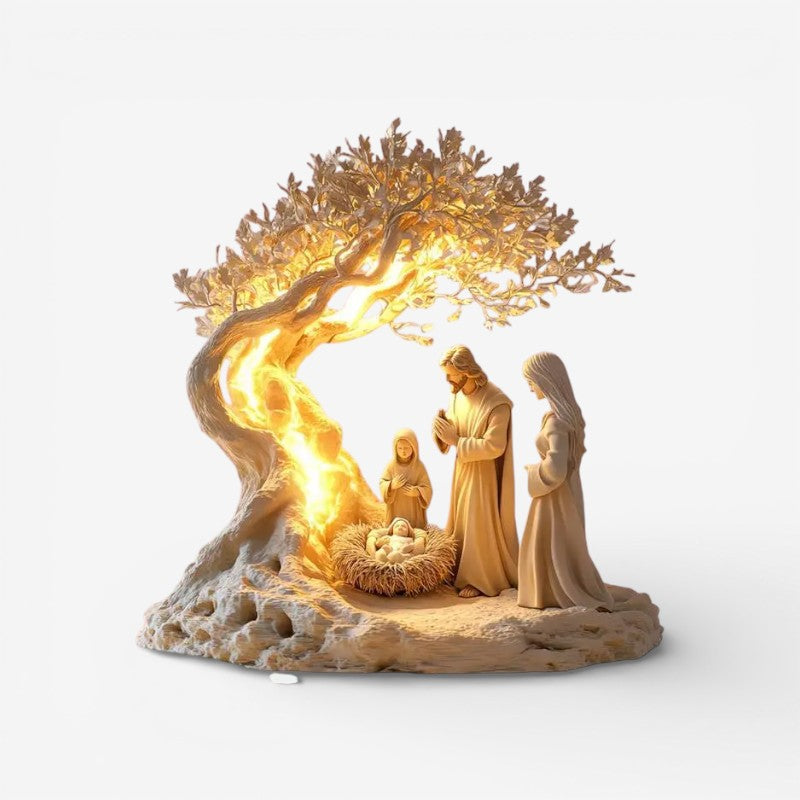 BlessingAura - Jesus Fødsel Figur Statue til Indendørs Dekoration