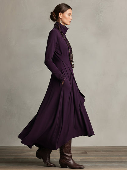 Damen-Boho-Maxikleid, asymmetrisch