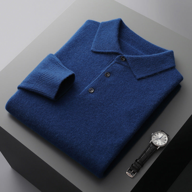 Malrik | Kasjmier polo voor heren – Premium zacht gebreid shirt, lange mouwen, klassieke luxe stijl