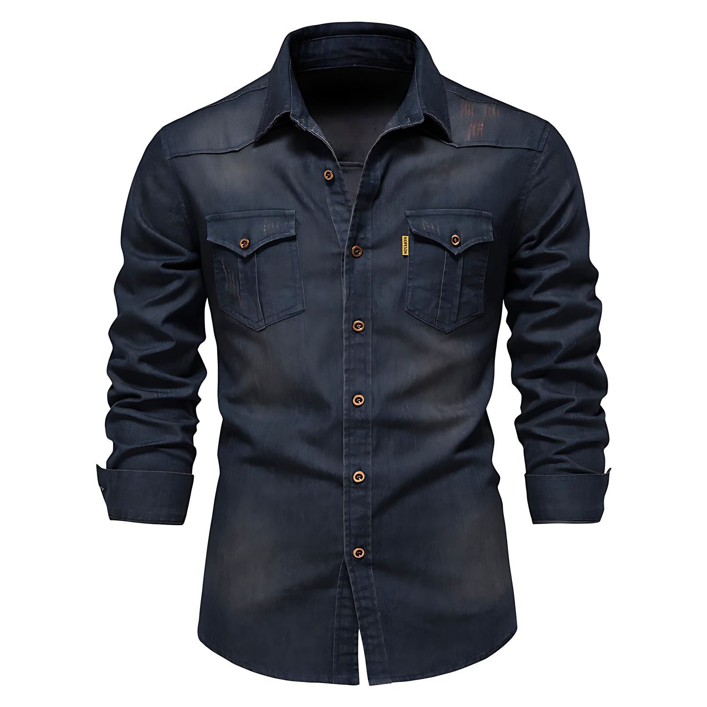 Camicia in denim di cotone da uomo
