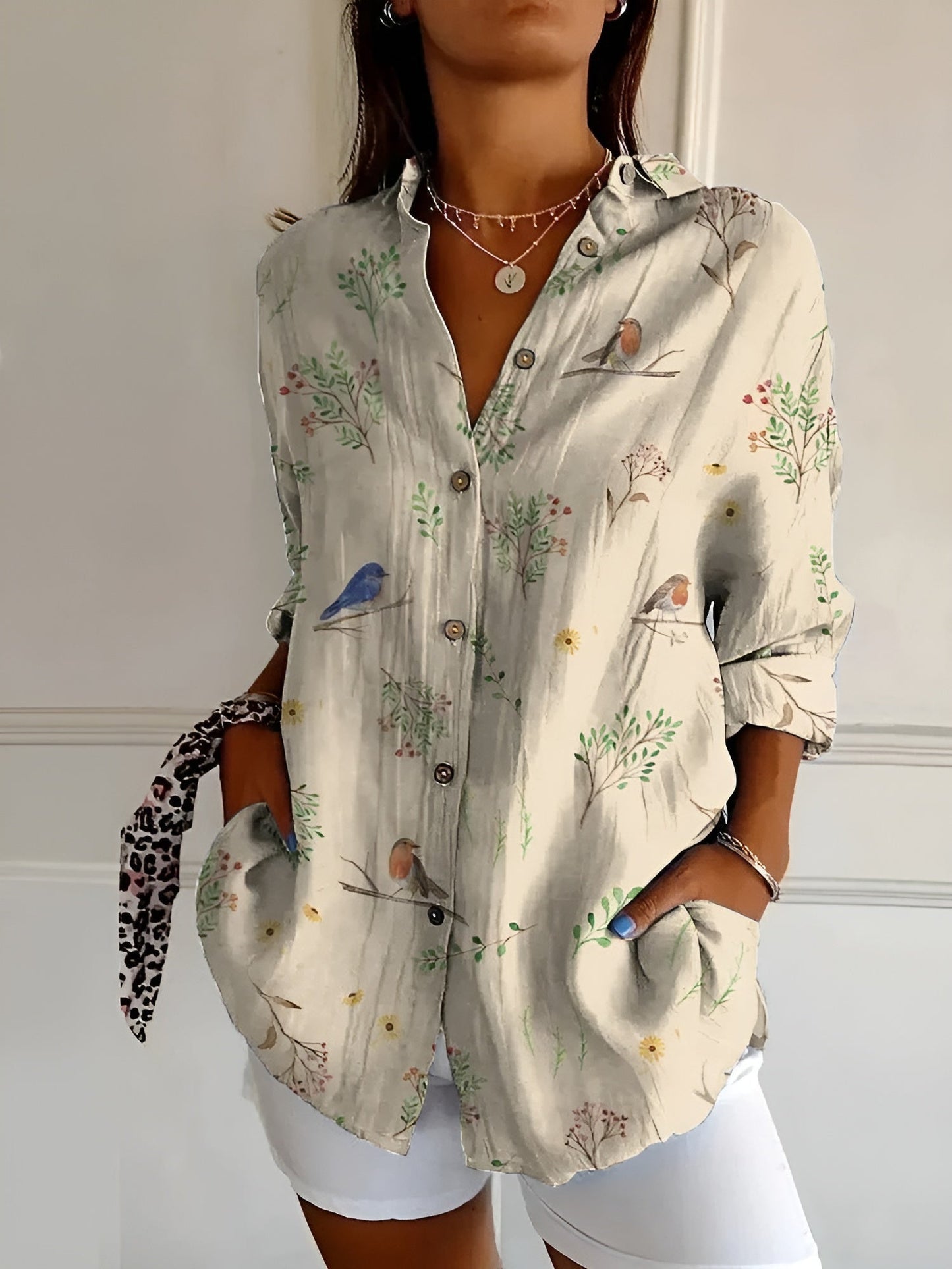 Chic Blouse with Whimsical Prints