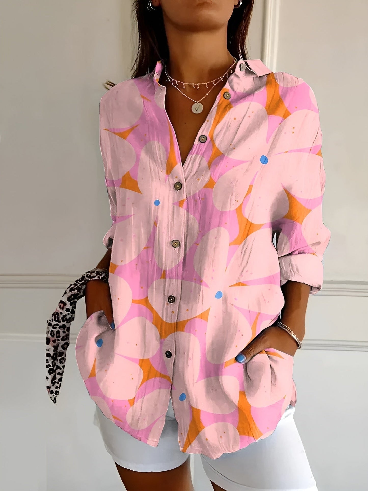 Chic Blouse with Whimsical Prints