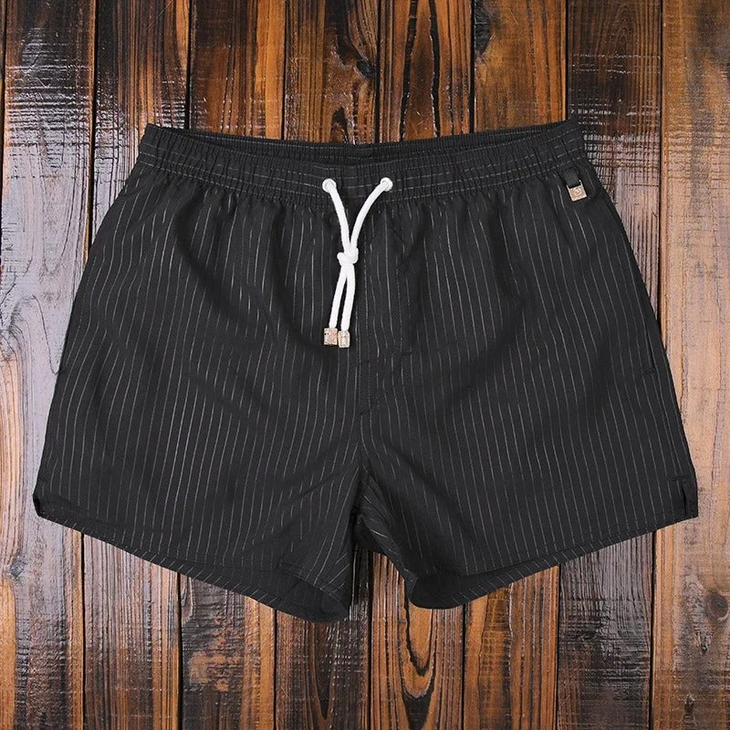 Gestreifte Herren-Shorts mit elastischem Bund – Matteo