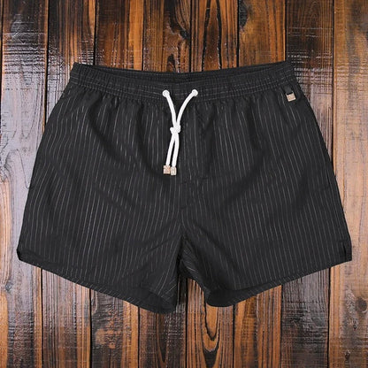 Gestreifte Herren-Shorts mit elastischem Bund – Matteo