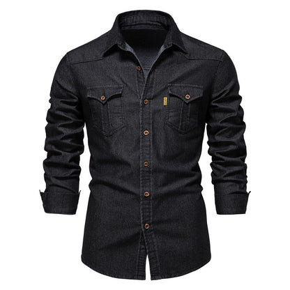 Elastisches Baumwoll-Denim-Hemd - Logan