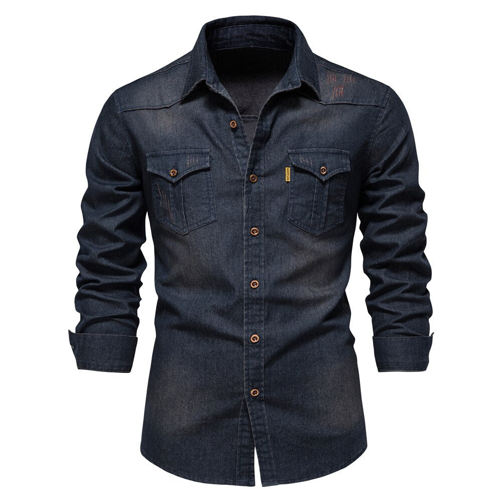 Made Gents | Denim Overhemd | 50% Korting