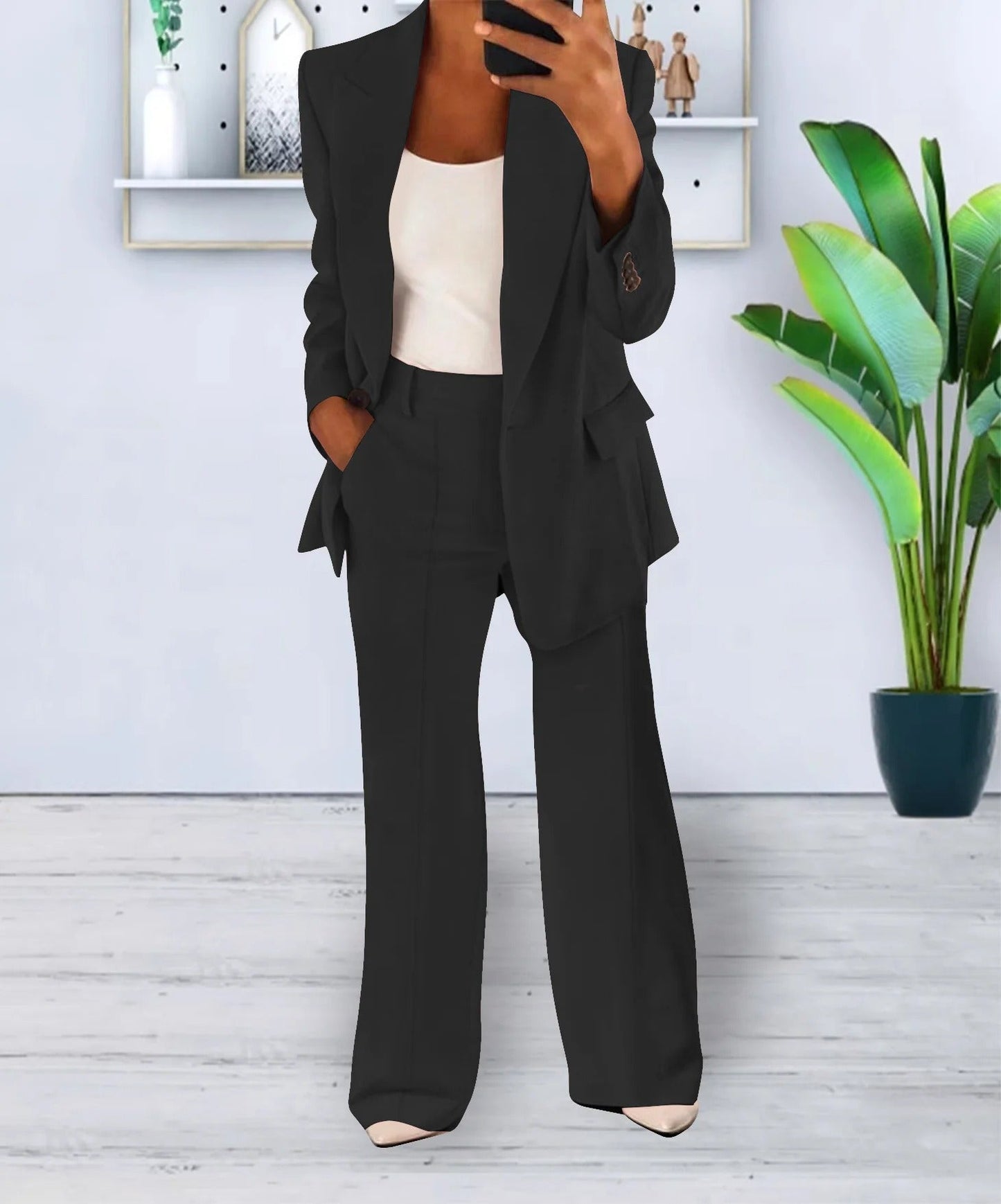 Kyra - Tweedelig Pak met Blazer en Lange Broek voor dames