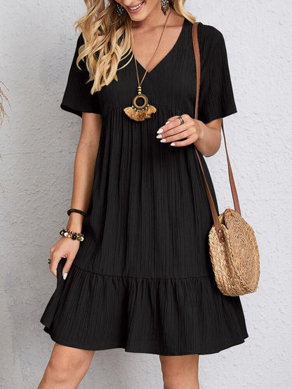 Robe Femme Coupe Fluide Effet Drapé Tissu Texturé Style Quotidien Élégant
