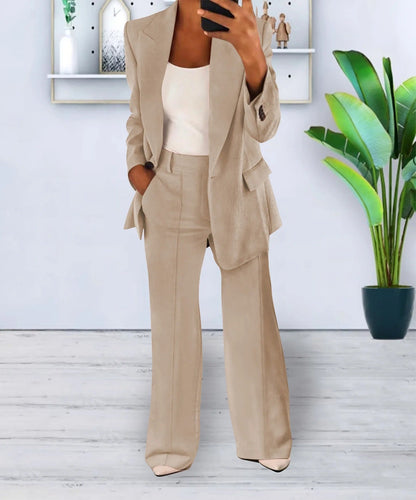 Kyra - Tweedelig Pak met Blazer en Lange Broek voor dames