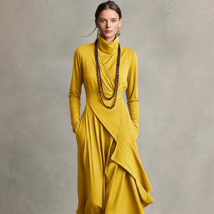Damen-Boho-Maxikleid, asymmetrisch