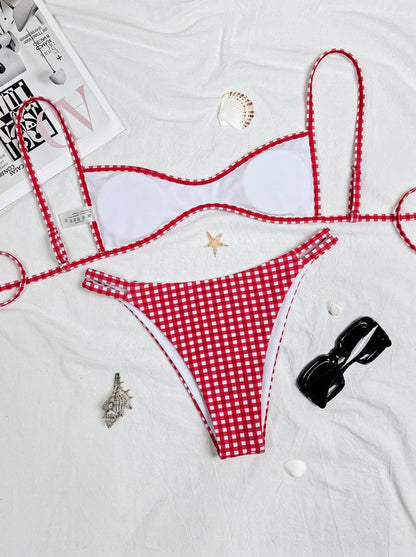 Velira Atvira Nugarinė Seksuali Dviejų Dalių Bikini Maudymosi Kostiumėlis
