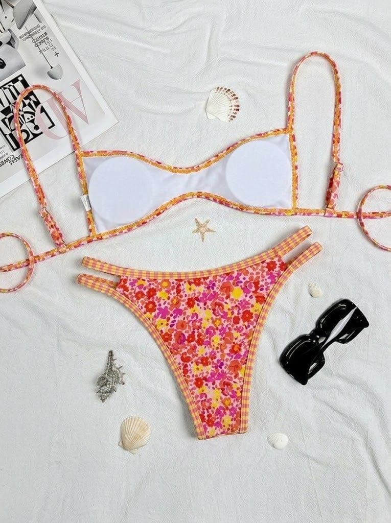 Velira Atvira Nugarinė Seksuali Dviejų Dalių Bikini Maudymosi Kostiumėlis